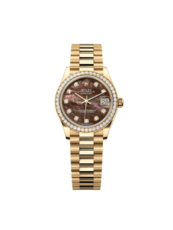 RLX Datejust m278288RBR-0032 Black Mother-of-Pearl 31mm Dial President Bracelet Watch