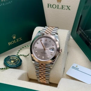 RLX Datejust 41mm 126301 Sundust Diamond Jubilee Steel and Everose Gold Watch