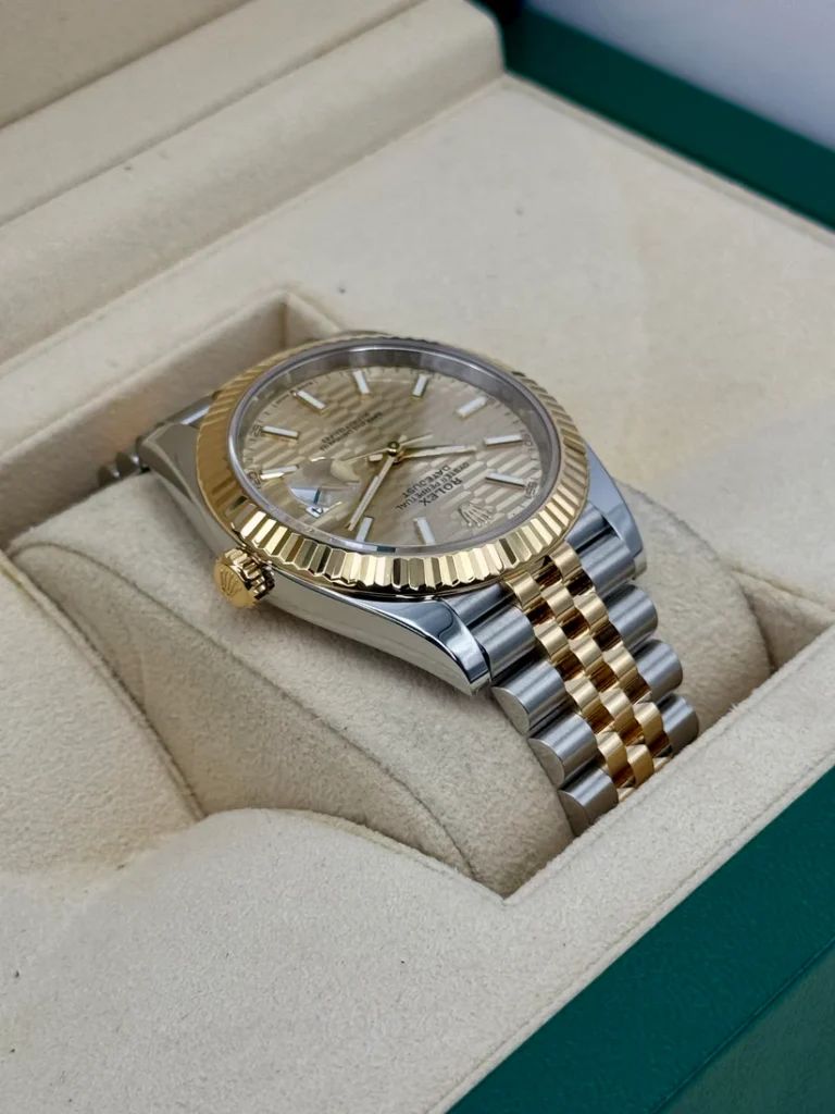 RLX Datejust 41mm Swiss Replica Watch | Two Tone Jubilee Bracele Champagne Fluted Dial Ref 126333