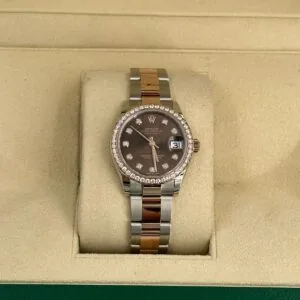 RLX Datejust m278381-0027/0028 Chocolate Diamond 31mm Dial Diamond-Set Bezel and Oyster Bracelet Watch