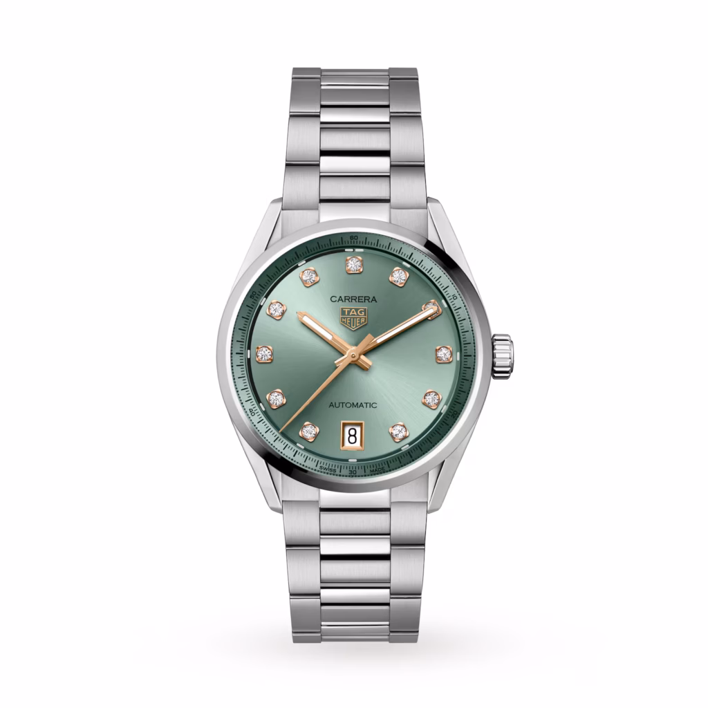TAG Heuer Carrera Date 36mm Ladies Watch Green Diamond Dot WBN2317.BA0001