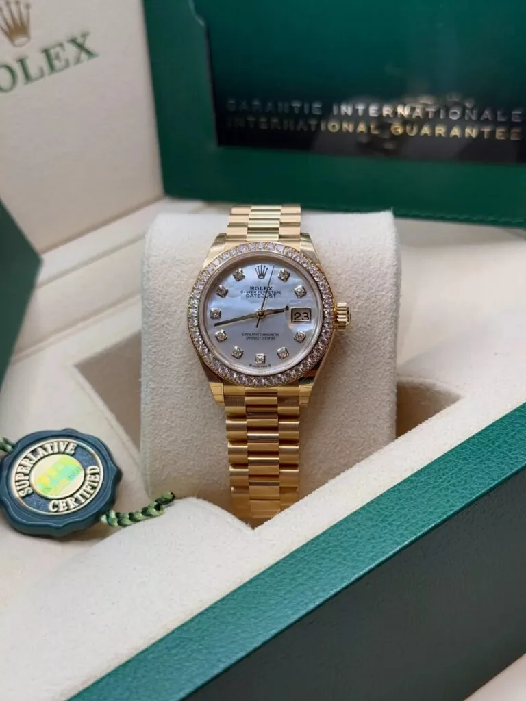 RLX Lady-Datejust 31mm 279138RBR White Mother-of-Pearl Dial President Bracelet Watch
