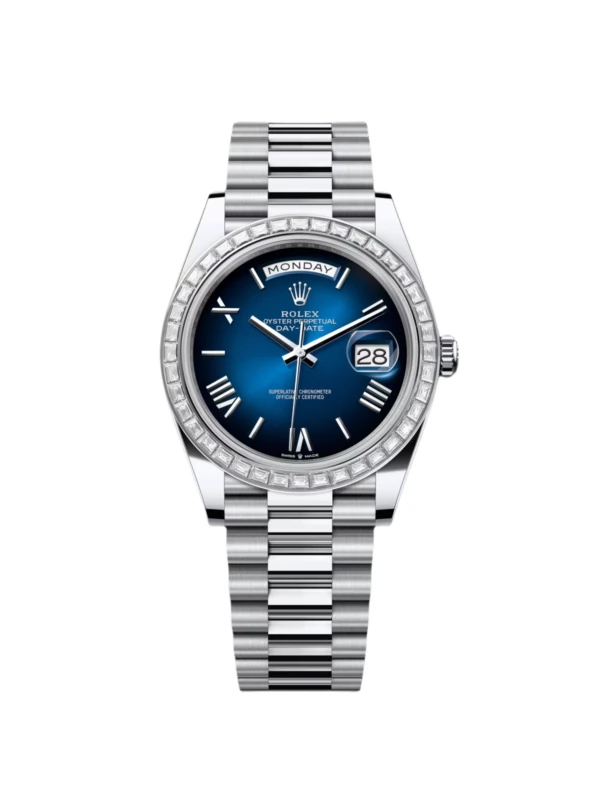 RLX Day-Date 40mm 228396TBR-0042 Blue ombré Roman Dial