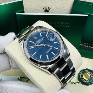 RLX Datejust 36mm 126200 Oyster Perpetual Blue Fluted Motif Dial Jubilee Stainless Steel