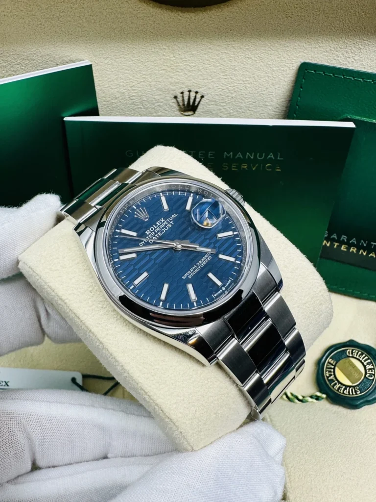 RLX Datejust 36mm 126200 Oyster Perpetual Blue Fluted Motif Dial Jubilee Stainless Steel