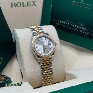 RLX Lady-Datejust 31mm 279383RBR Silver Diamond Dial Yellow Rolesor Oyster Bracelet