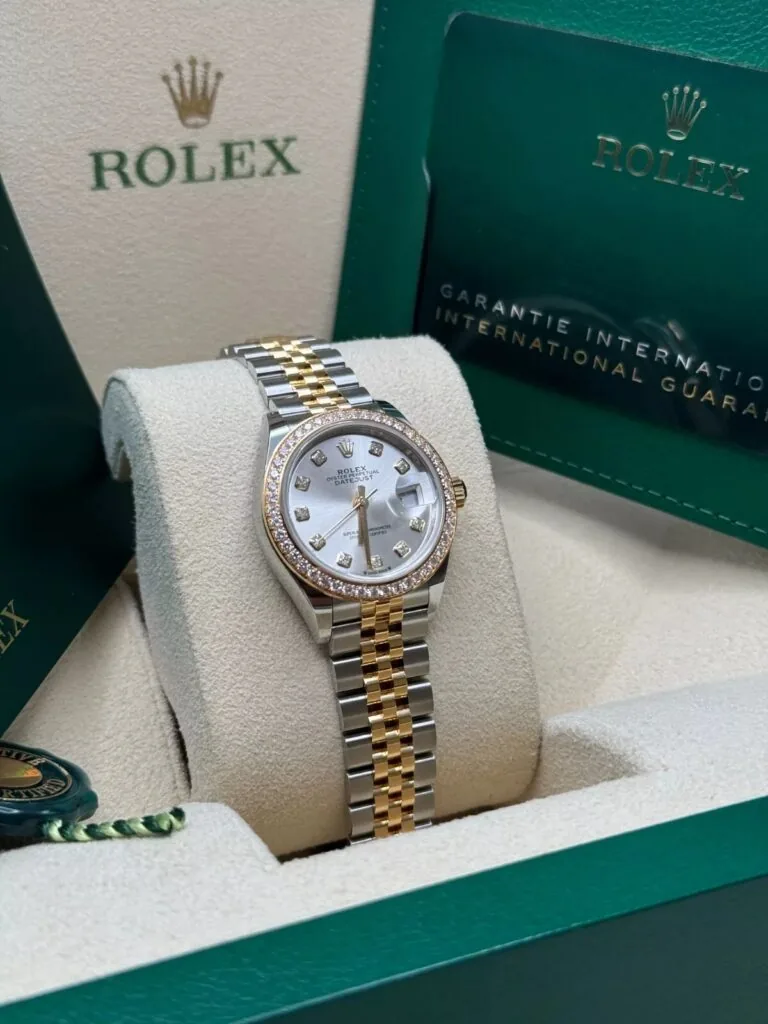 RLX Lady-Datejust 31mm 279383RBR Silver Diamond Dial Yellow Rolesor Oyster Bracelet