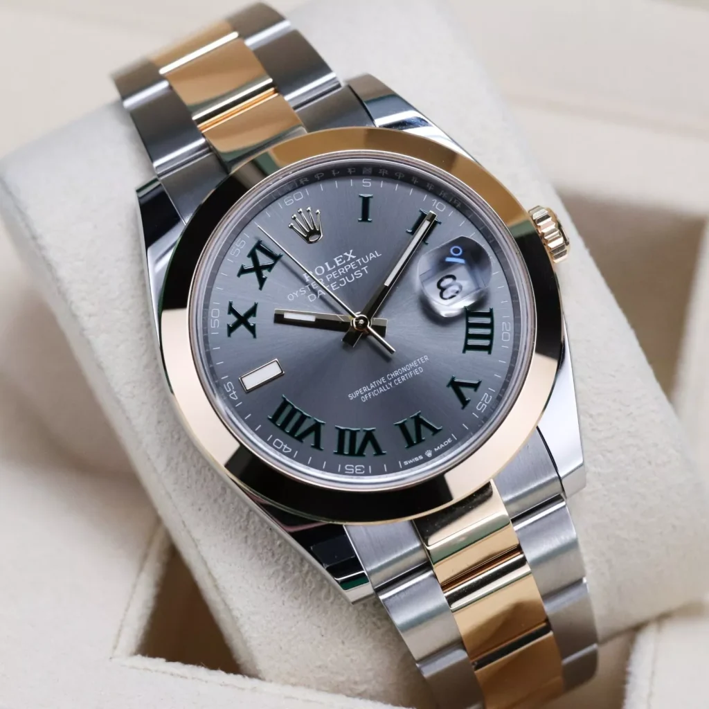 RLX Datejust 41mm 126303 Slate Roman Oyster Steel and Yellow Gold Mens Watch