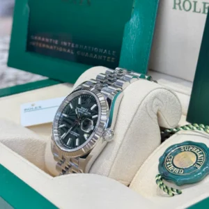 RLX Datejust 36mm 126234 Olive Green Palm Motif Dial Jubilee Stainless Steel Watch