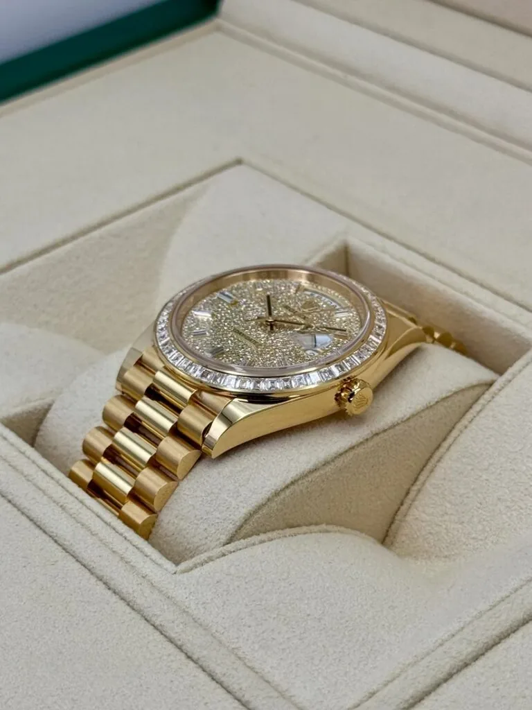 RLX Day-Date 40mm 228398TBR-0036 Diamond Paved Dial President Watch