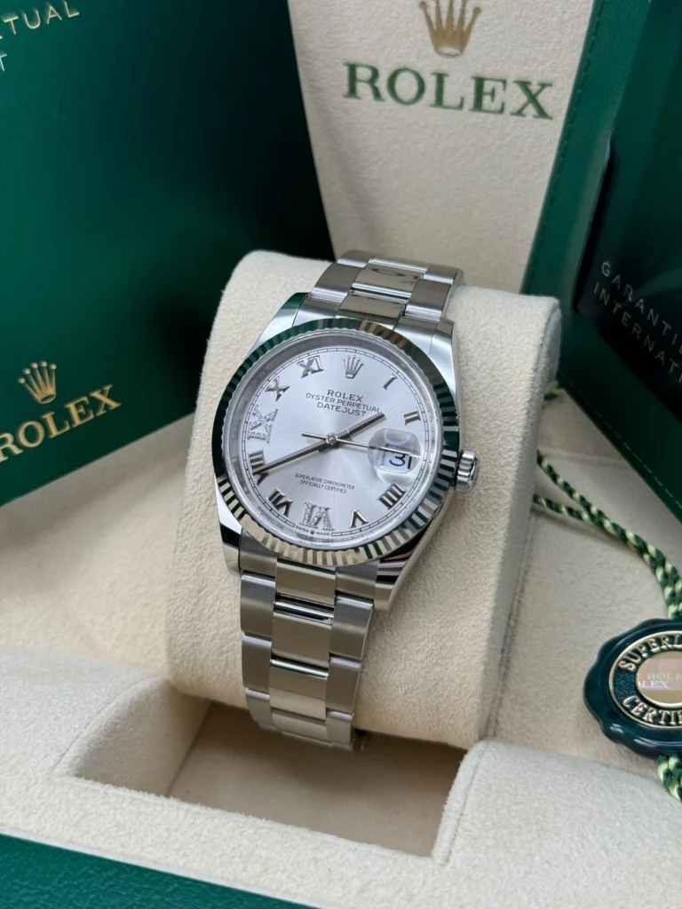 RLX Datejust 36mm 126234 White Roman Dial Oyster Stainless Steel Mens