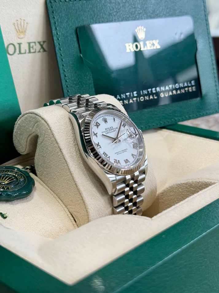 RLX Datejust 36mm 126234 White Roman Dial Oyster Stainless Steel Mens