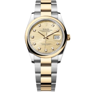 RLX Datejust 36mm 126203 Golden Fluted Dial Domed Bezel Oyster Bracelet