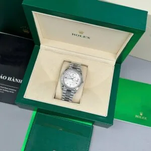 RLX Day-Date 40mm 228396TBR-0011 Silver Diamonds Dial