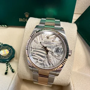 RLX Datejust 36mm 126231 Silver Palm Motif Dial Oyster Bracelet