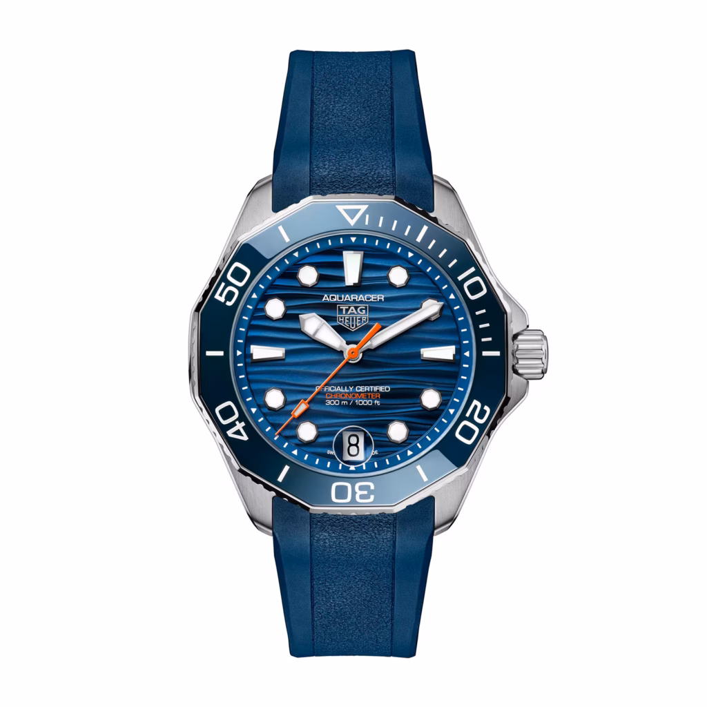 TAG Heuer Aquaracer Professional 300 Date 42mm Mens Watch Blue Rubber WBP5111.FT6259