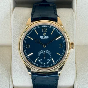 Rolex 1908 Yellow Gold Black Dial Black Alligator Strap - 52508-0002