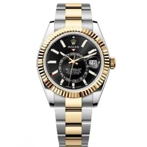 RLX Sky-Dweller 42mm 336933-0003/0004 Two-Tone Yellow Gold Black Dial Jubilee