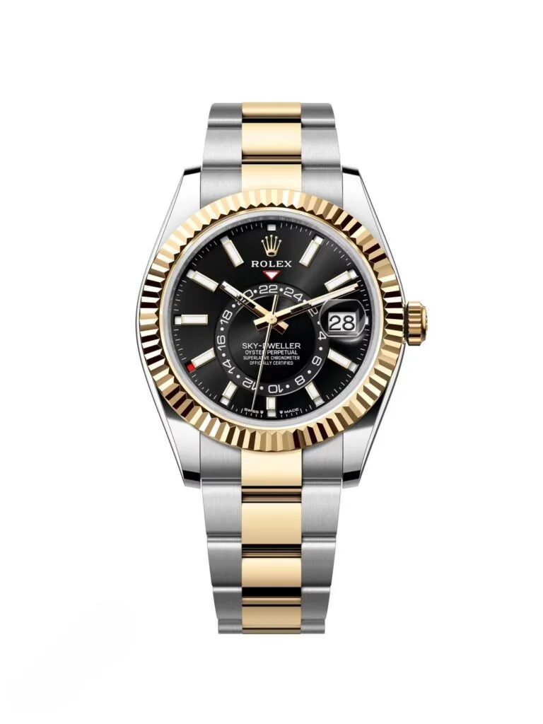 RLX Sky-Dweller 42mm 336933-0003/0004 Two-Tone Yellow Gold Black Dial Jubilee