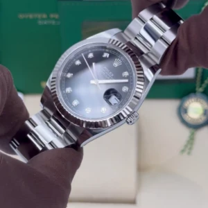 RLX Datejust 41mm 126334 Black Diamond Oyster Stainless Steel Mens Watch