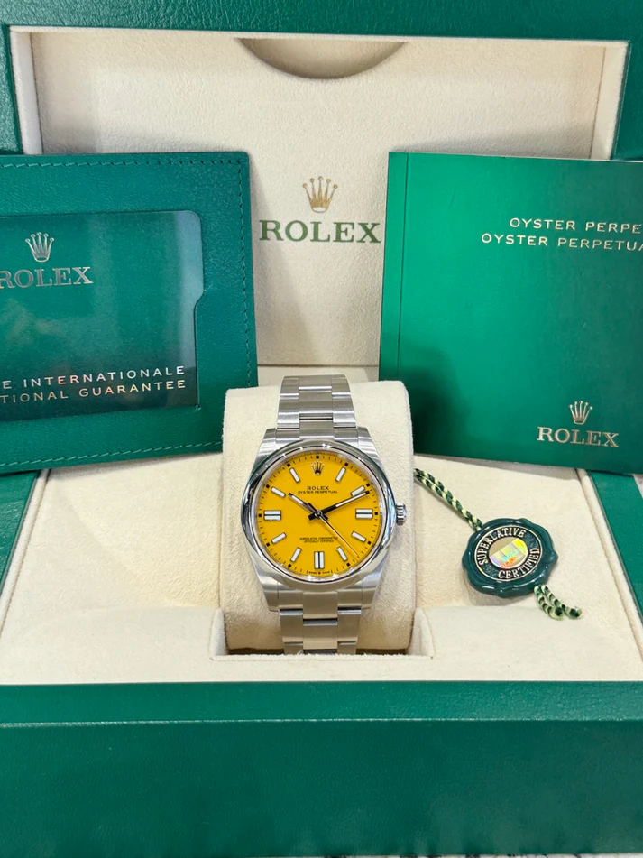 RLX Oyster Perpetual 41mm 124300-0004 Yellow Dial