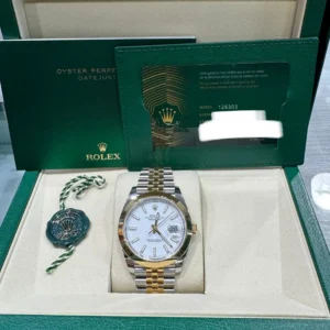 RLX Datejust 41mm 126303 White Index Oyster Steel and Yellow Gold Mens Watch