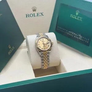 RLX Lady-Datejust 31mm 279173 Champagne Roman Dial Oyster Bracelet
