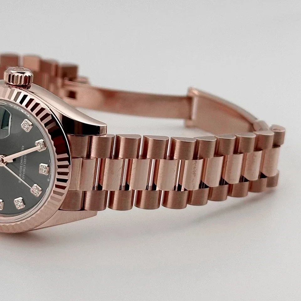 RLX Lady-Datejust 31mm 279175 Green Diamond-Set Dial President Everose Gold