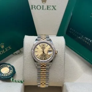 RLX Lady-Datejust 31mm 279383RBR Champagne Dial Yellow Rolesor Oyster Bracelet