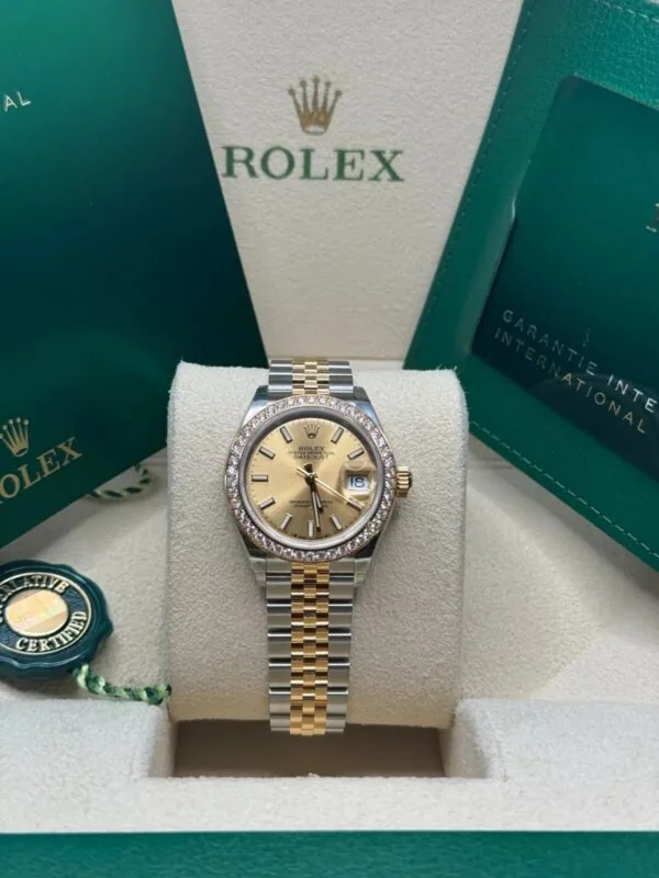 RLX Lady-Datejust 31mm 279383RBR Champagne Dial Yellow Rolesor Oyster Bracelet