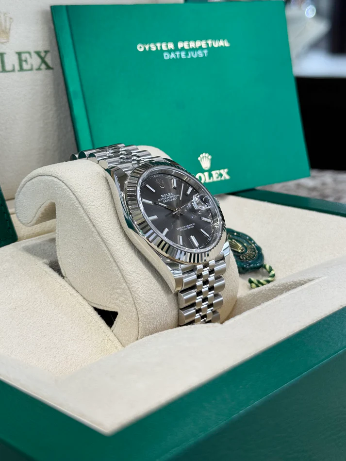 RLX Datejust 41mm 126334 Dark Rhodium Index Jubilee Stainless Steel