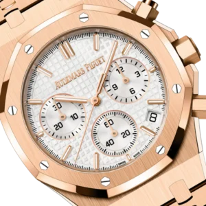 A&P ROYAL OAK Pink Gold Silver-Toned Dial CHRONOGRAPH 41mm