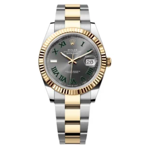 RLX Datejust 41mm 126333 Two-Tone Yellow Gold Fluted Bezel "Wimbledon" Dial Oyster