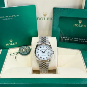 RLX Datejust 36mm 126234 White Roman Dial Oyster Stainless Steel Mens