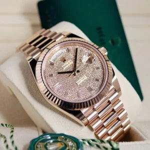 RLX Day-Date "President" 40mm Everose Gold Diamond Pave Dial - 228235