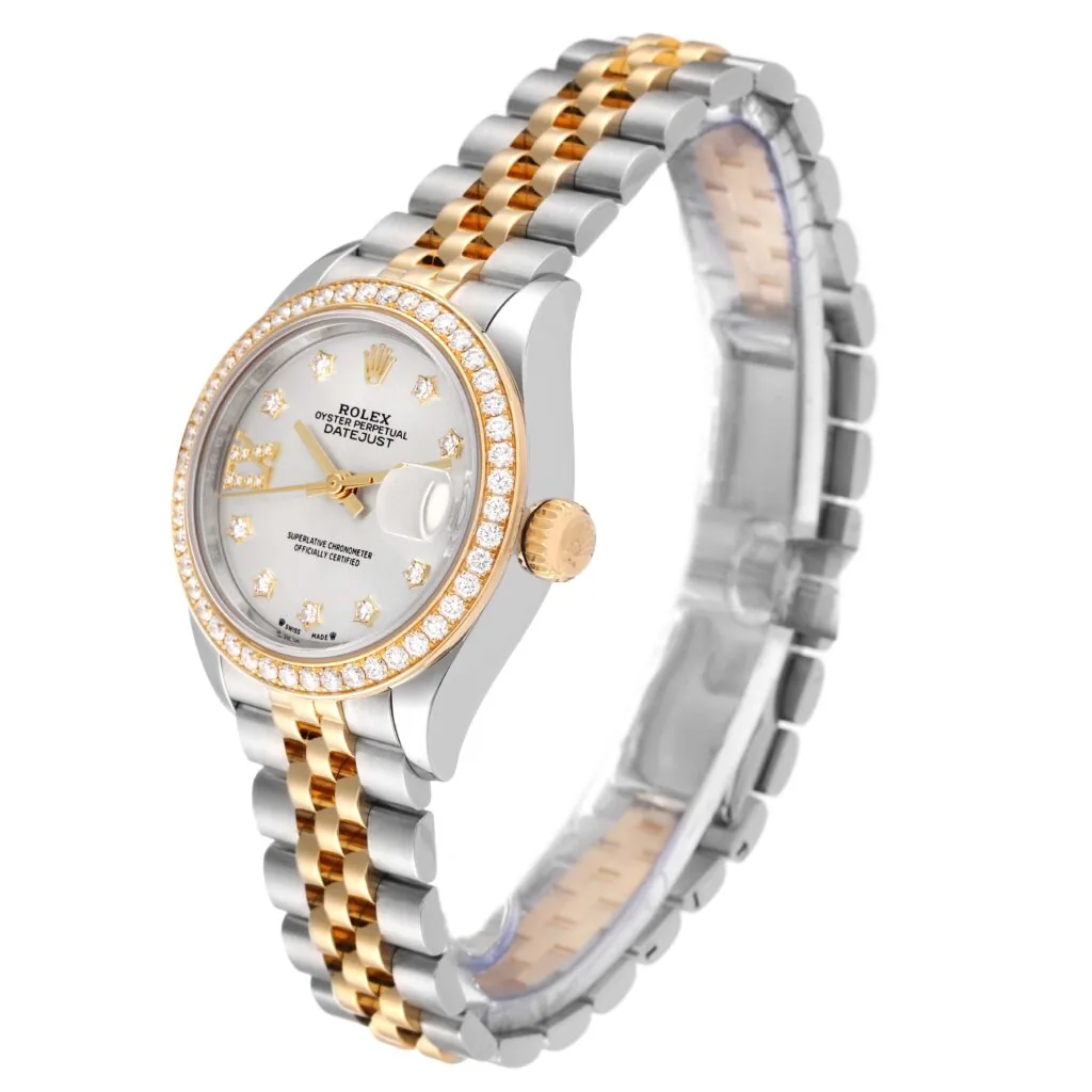 RLX Lady-Datejust 31mm 279383RBR Silver Diamond Dial Yellow Rolesor Oyster Bracelet