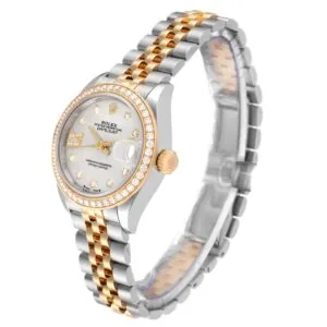 RLX Lady-Datejust 31mm 279383RBR Silver Diamond Dial Yellow Rolesor Oyster Bracelet