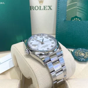 RLX Datejust 36mm 126200 Stainless Steel White Roman Dial Oyster