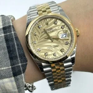RLX Datejust 36mm 126203 Golden Fluted Dial Domed Bezel Oyster Bracelet
