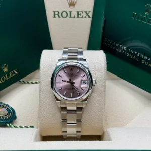 RLX Datejust m278240-0007/0008 31mm Pink Index Domed Bezel Oyster Oystersteel