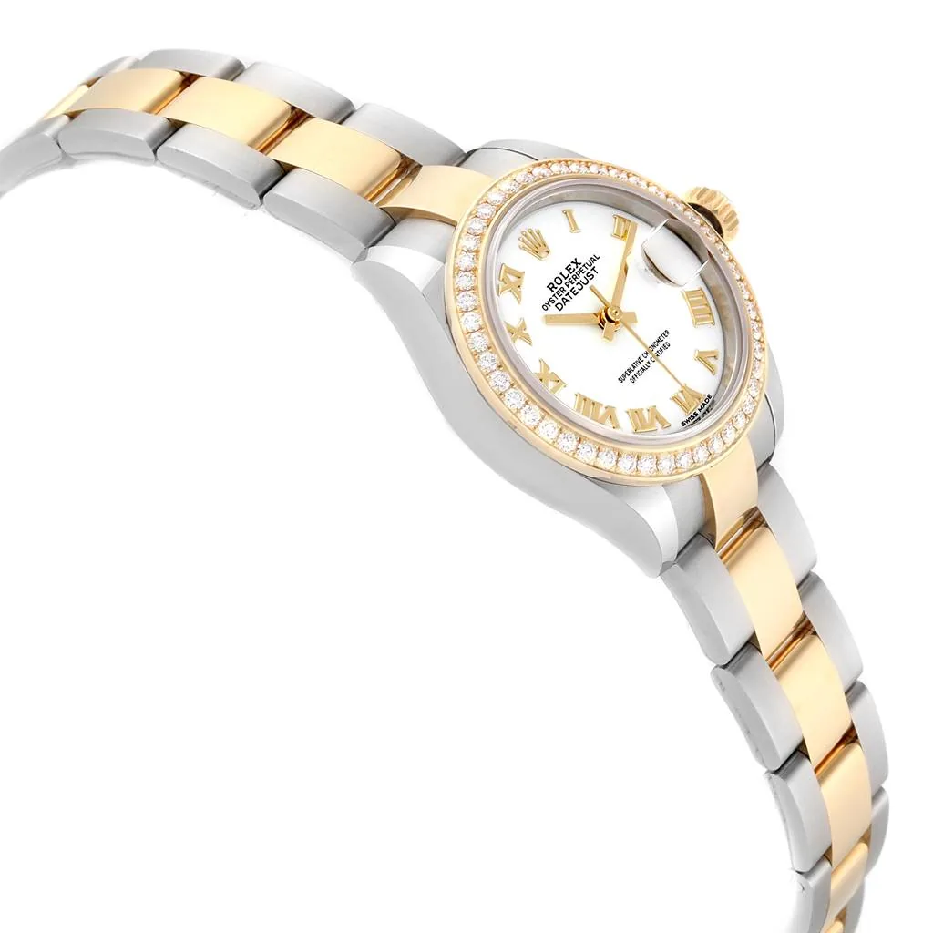 RLX Lady-Datejust 31mm 279383RBR White Roman Dial Yellow Rolesor Oyster Bracelet