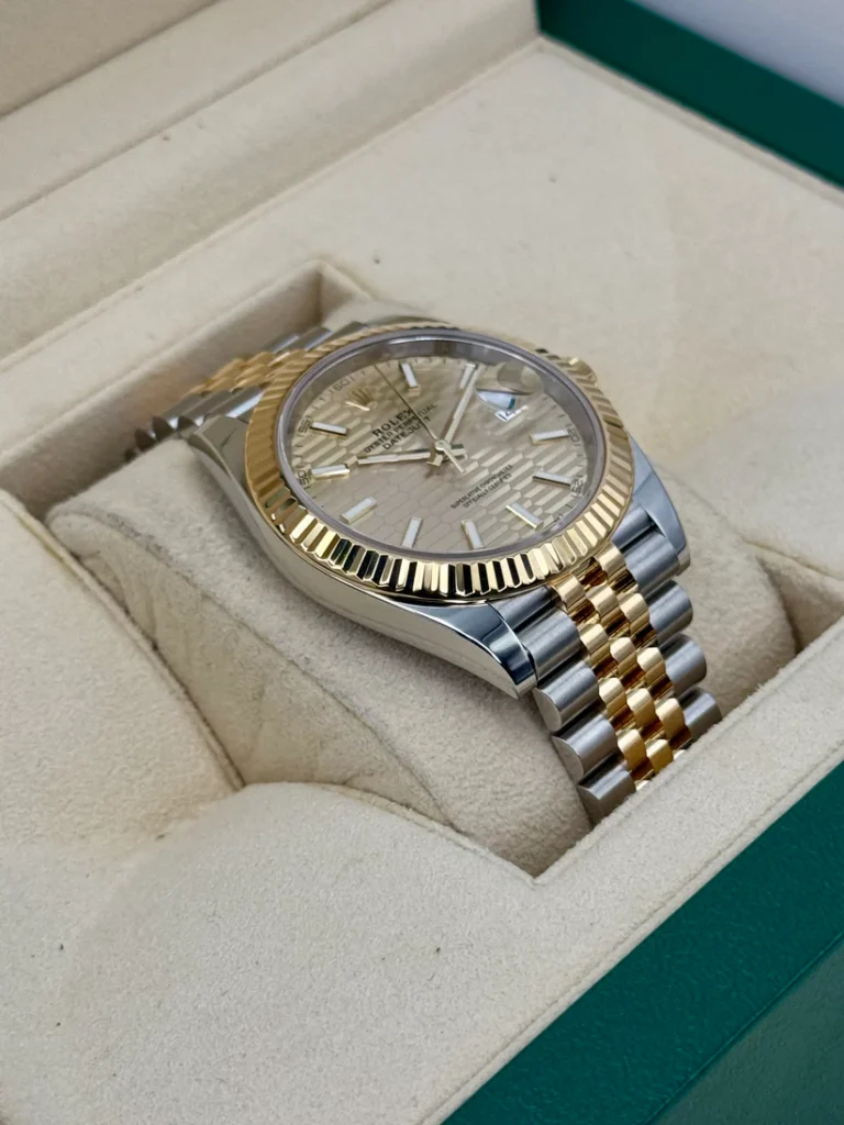 RLX Datejust 41mm Swiss Replica Watch | Two Tone Jubilee Bracele Champagne Fluted Dial Ref 126333