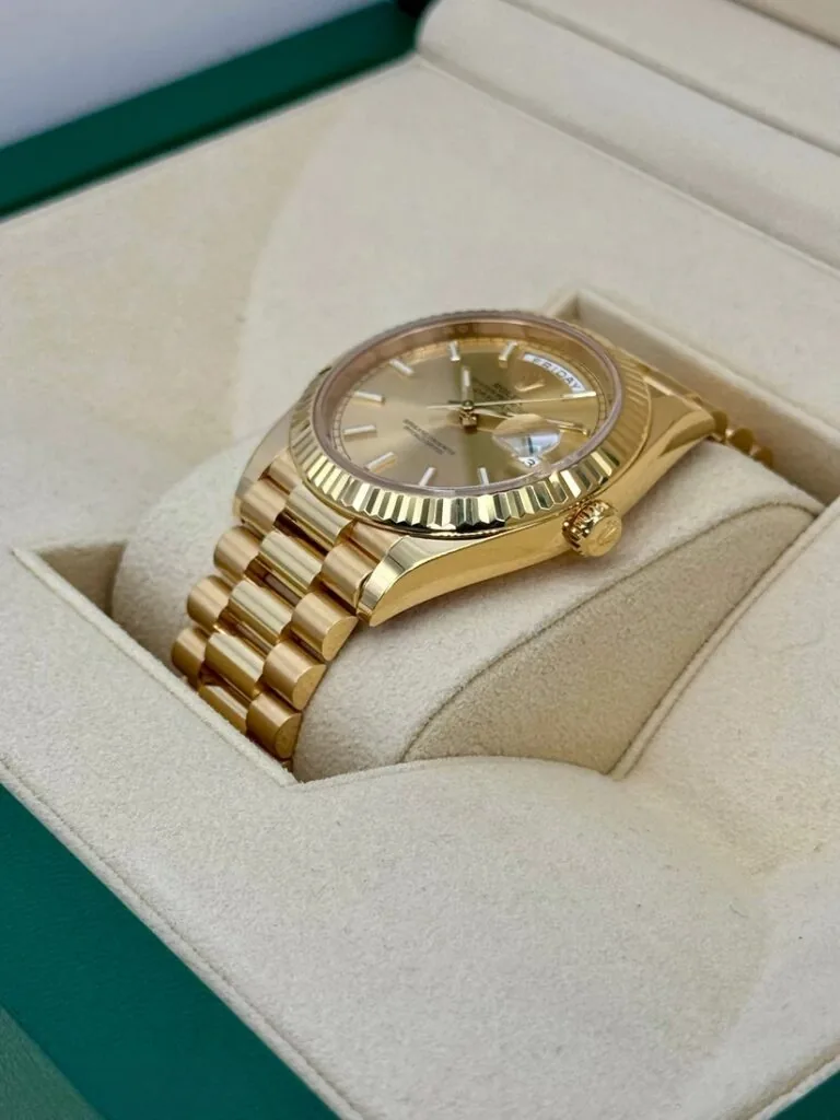 RLX Day-Date "President" 40mm Yellow Gold Champagne Index Dial - 228238