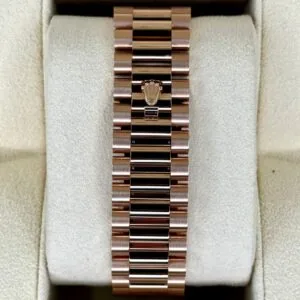 RLX Day-Date "President" 40mm Everose Gold Chocolate Diamond Baguette Dial - 228235