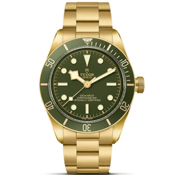 TUDOR Black Bay 58 18K 39mm 18ct Yellow Gold Green Dial Bracelet Watch M79018V-0006