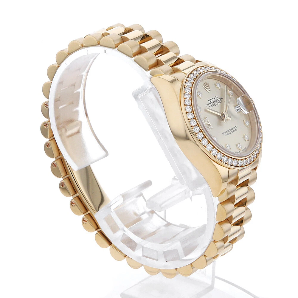 RLX Lady-Datejust 31mm 279138RBR Champagne Diamond Dial and Diamond Bezel Yellow Gold Bracelet