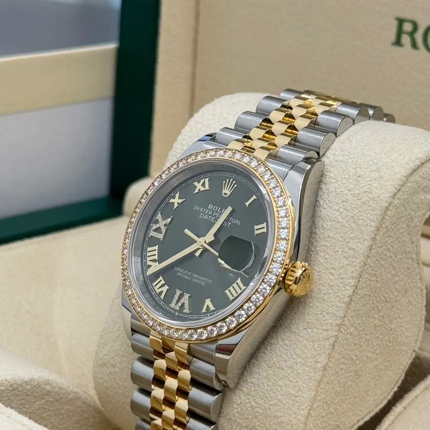 RLX Datejust 36mm 126283 Olive Green Dial Jubilee Bracelet Watch