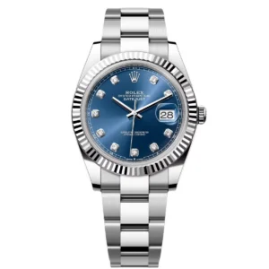 RLX Datejust 41mm 126334 Blue Diamond Oyster Stainless Steel Mens Watch