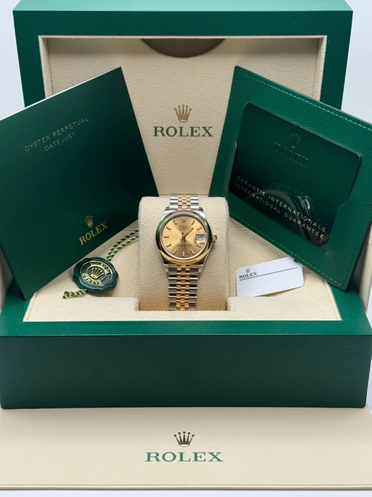 RLX Datejust m278243-0013/0014 31mm Champagne Dial Yellow Rolesor Oyster Watch