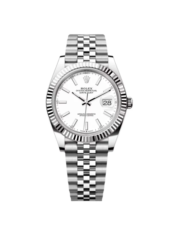 RLX Datejust 41mm White Index Oyster Stainless Steel Men’s Watch - 126334
